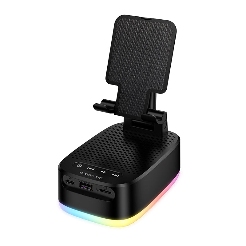 Acumulator extern Borofone Portable Bluetooth Boxa Br200 Marea 3 In 1 cu Suport si 1500mAh Negru