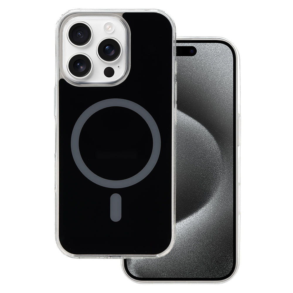 Husa Glossy Magsafe pentru iPhone 15 Pro Max Negru