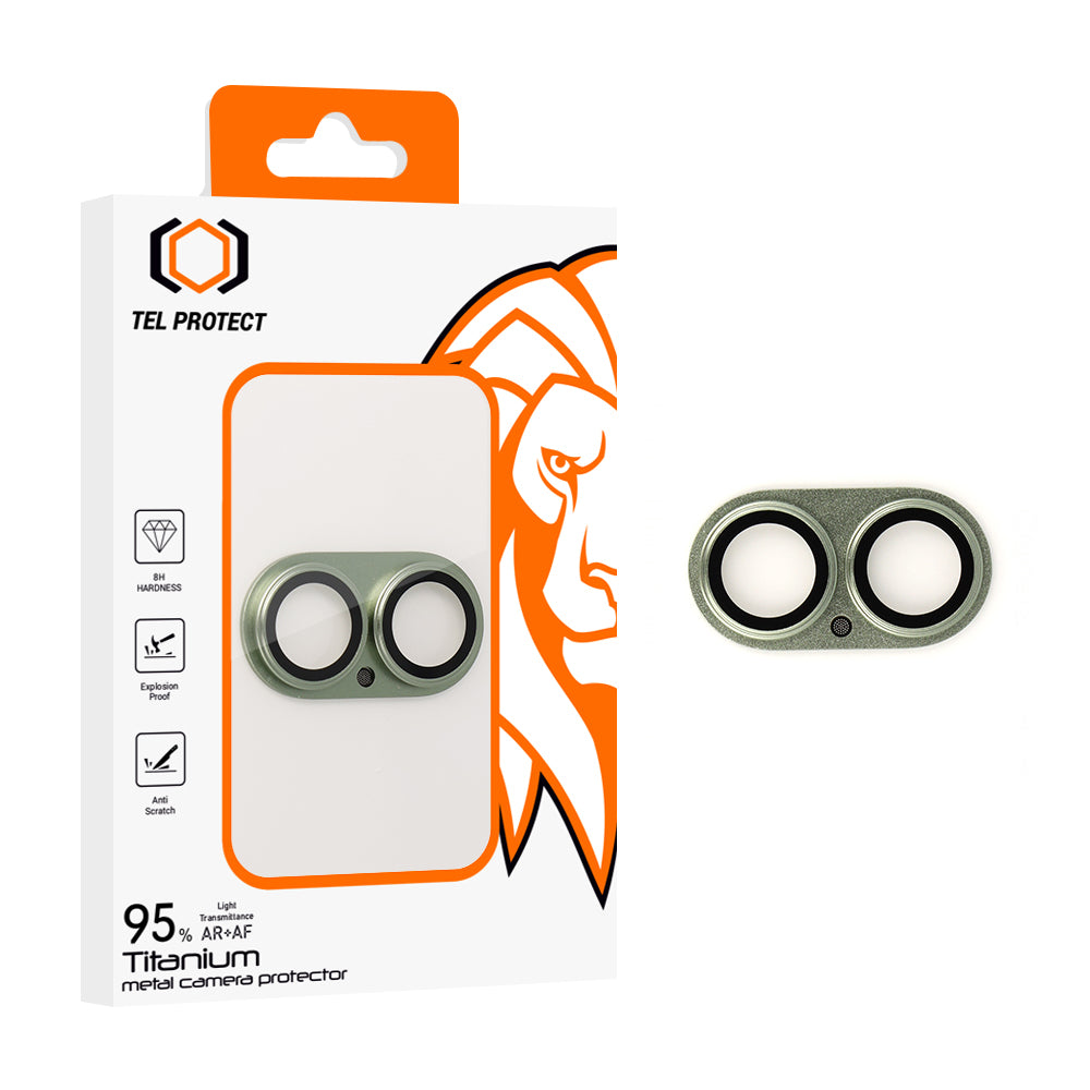 Folie sticla Tel Protect 95% AR+AF Full Metal Camera protectie On pentru iPhone 17 Verde Island)