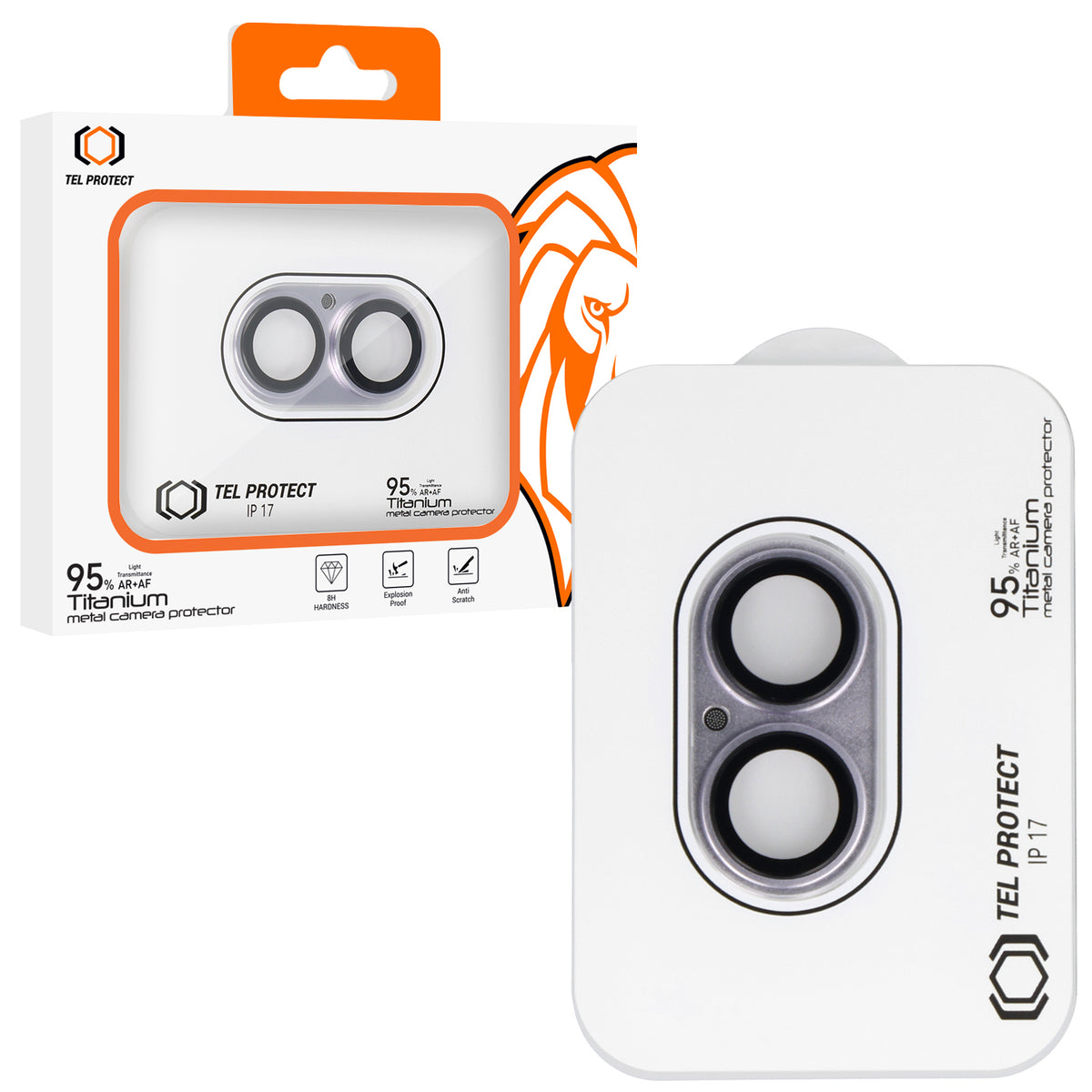 Folie sticla Tel Protect 95% AR+AF Full Metal Camera protectie On pentru iPhone 17 Mov Island)