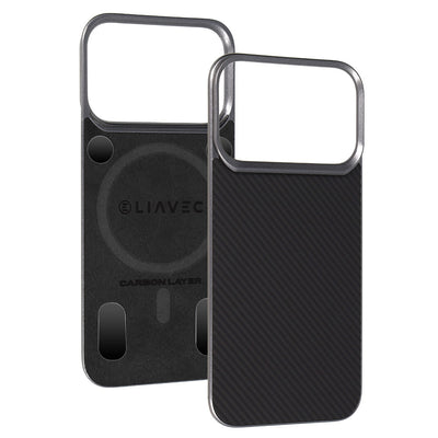 Husa Liavec Carbon Layer Magsafe Aramid Fiber pentru iPhone 17 Pro Max Negru