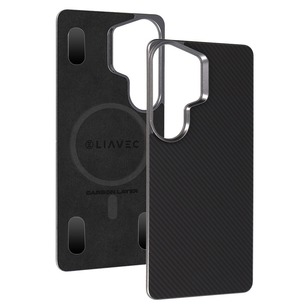 Husa Liavec Carbon Layer Magsafe Aramid Fiber pentru Samsung Galaxy S26 Ultra Negru