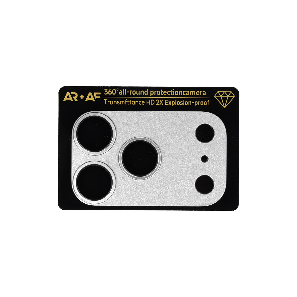 Folie sticla Aluminum Metal Camera acoperire completa lentila On pentru iPhone 17 Pro Max Argintiu Island+Mesh)