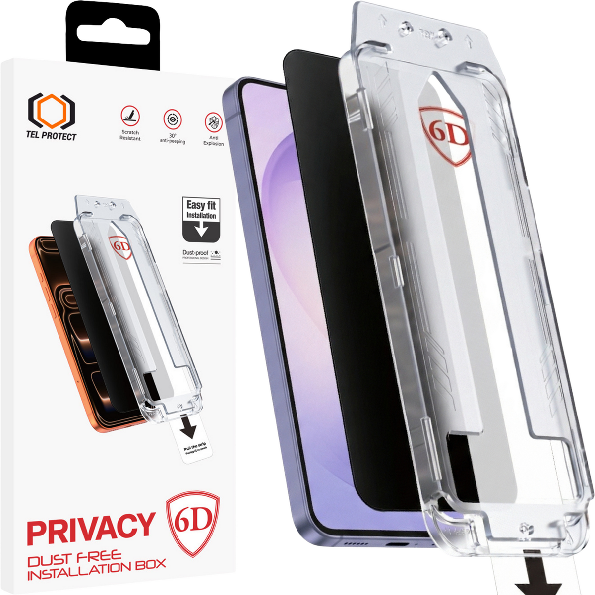 Folie Tel Protect Dust-free Easy Fit Privacy Full Glue 6D sticla pentru Samsung Galaxy S26 Plus Negru (cu Fingerprint Un