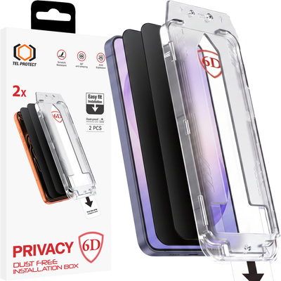 Folie Tel Protect Dust-free Easy Fit Privacy Full Glue 6D sticla pentru Samsung Galaxy S26 Plus Negru (cu Fingerprint Un