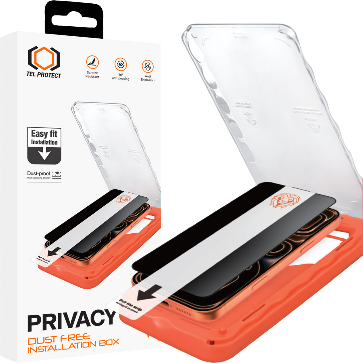 Folie Tel Protect Dust-free Easy Fit Privacy Titan sticla pentru iPhone 17 Pro Max Negru