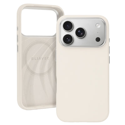 Husa Liavec Silky cu Metal Camera Frame pentru iPhone 17 Pro Max Bej