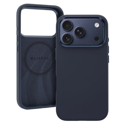 Husa Liavec Silky cu Metal Camera Frame pentru iPhone 17 Pro Max Navy