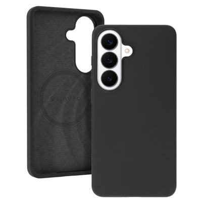 Husa Liavec Silky cu Metal Camera Frame pentru Samsung Galaxy S26 Negru