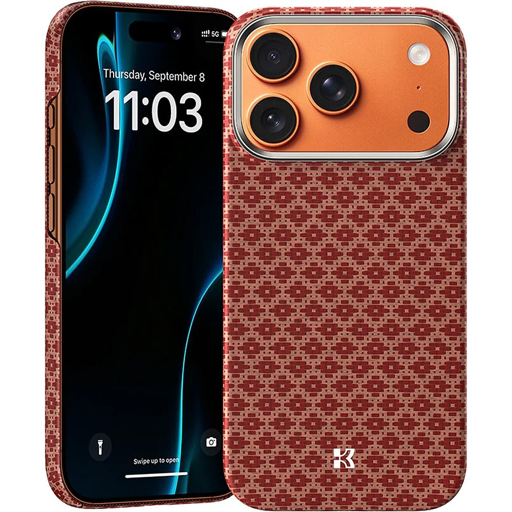 Husa Benks Magnetic Armor Air Armor Grid Kevlar Metal Frame 600D (C.k.fl.ap.gd.h069) pentru iPhone 17 Pro/18 Pro Portoca
