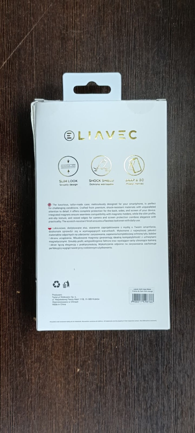 Husa Liavec Soft Metal Frame pentru Samsung Galaxy S26 Portocaliu (Damaged Packaging)