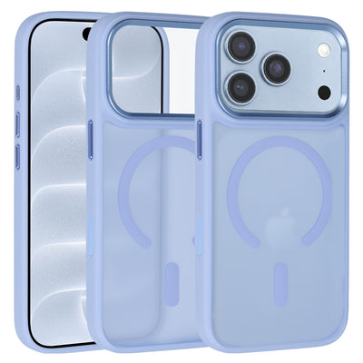 Husa Liavec Cloudy cu Metal Camera Frame pentru iPhone 18 Pro Max/17 Pro Max Albastru deschis Control Button)