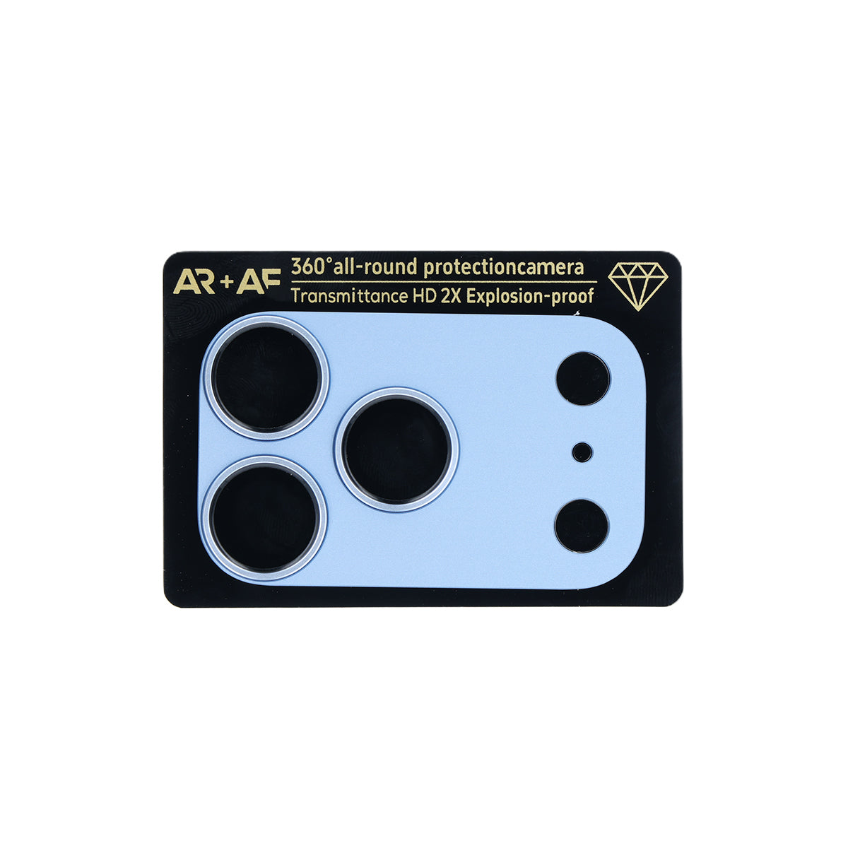 Folie sticla Aluminum Metal Camera acoperire completa lentila On pentru iPhone 18 Pro Max Albastru Island+Mesh)