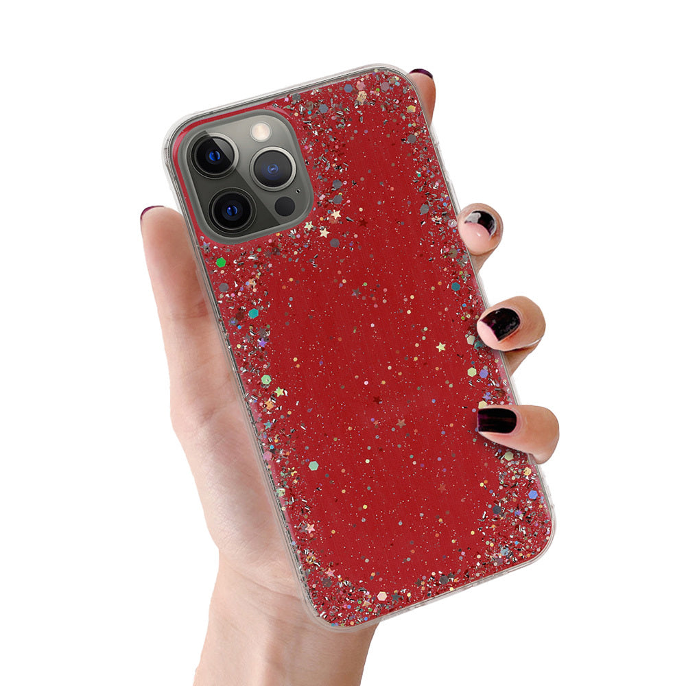 Husa Brilliant Transparent pentru iPhone 12 Pro Max Rosu