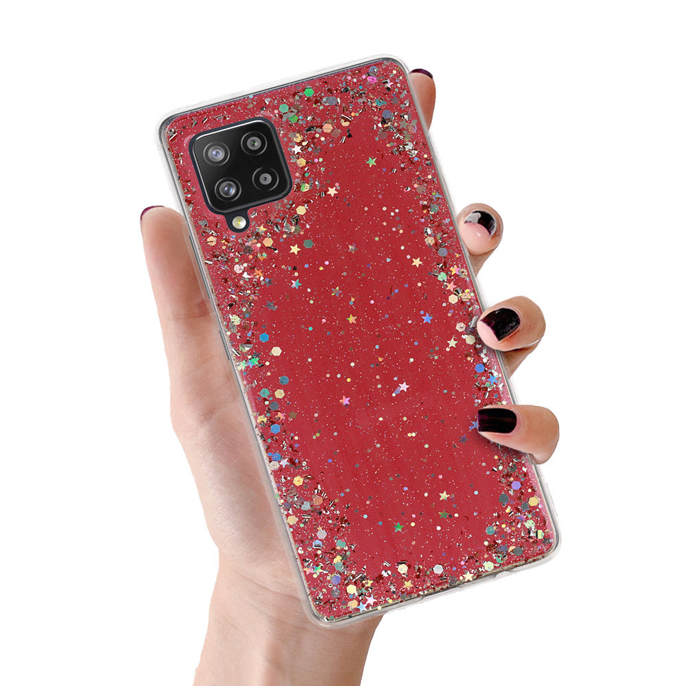 Husa Brilliant Transparent pentru Samsung Galaxy A42 5G Rosu
