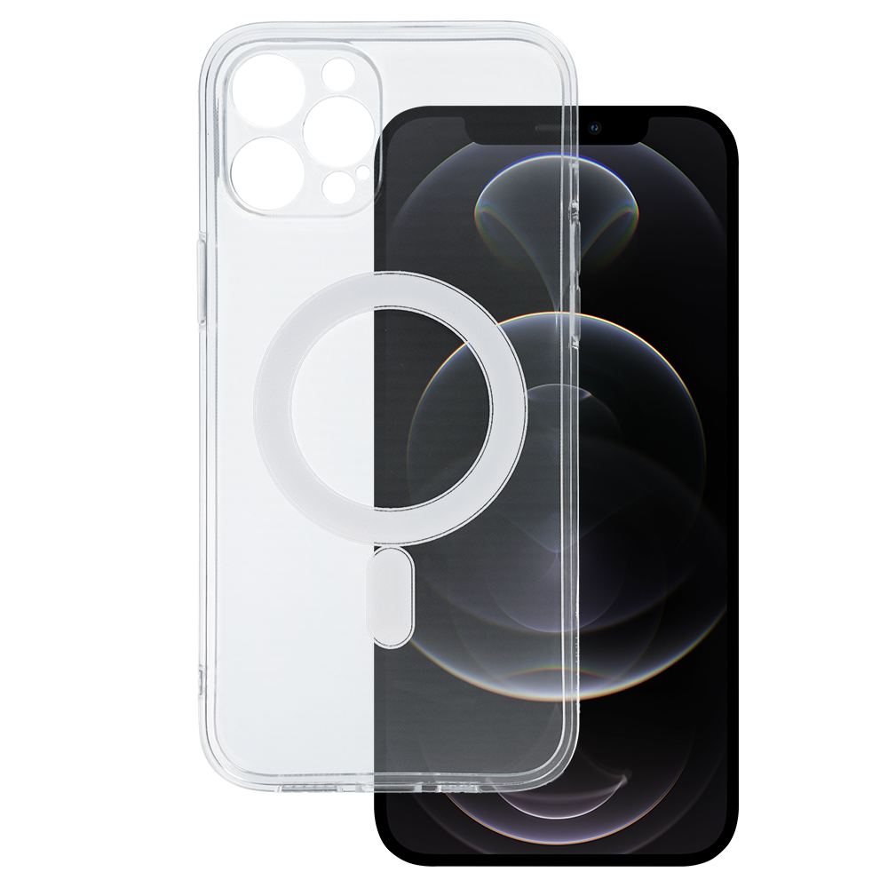 Husa TEL Protect Magsilicone pentru iPhone 12 Pro Max Transparent
