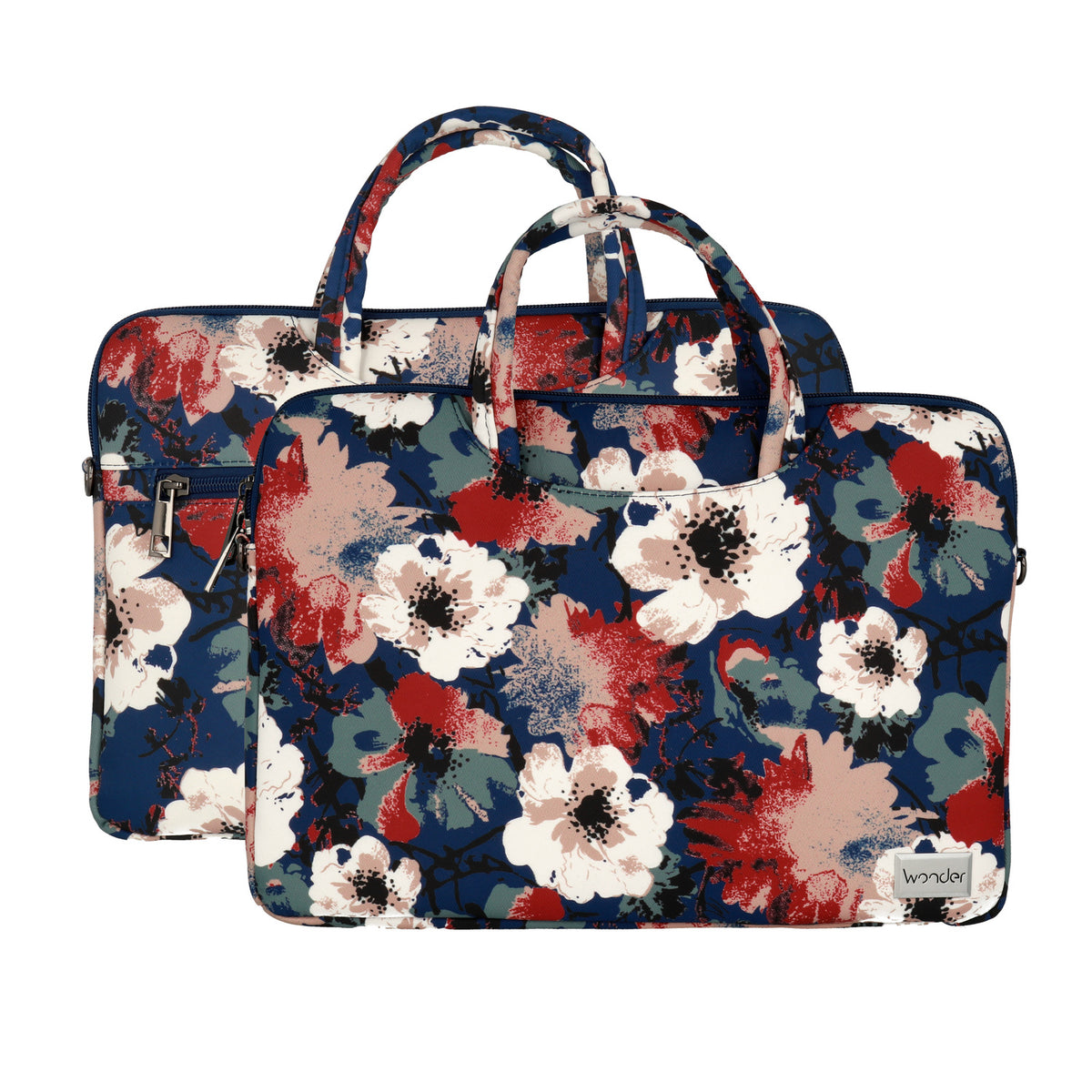 Husa Wonder Briefcase Laptop 15-16 Inches Albastru si Camellias