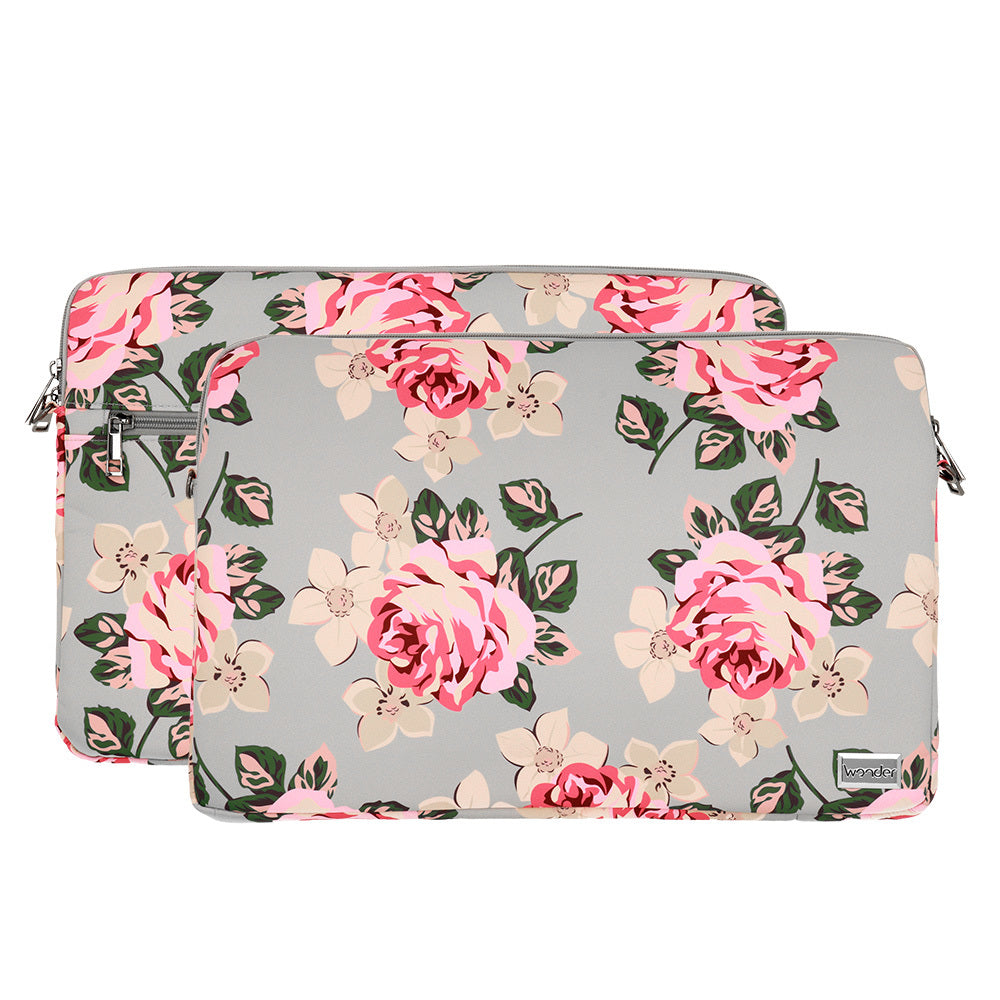 Husa laptop Wonder 15-16 Inches Gri si Roses