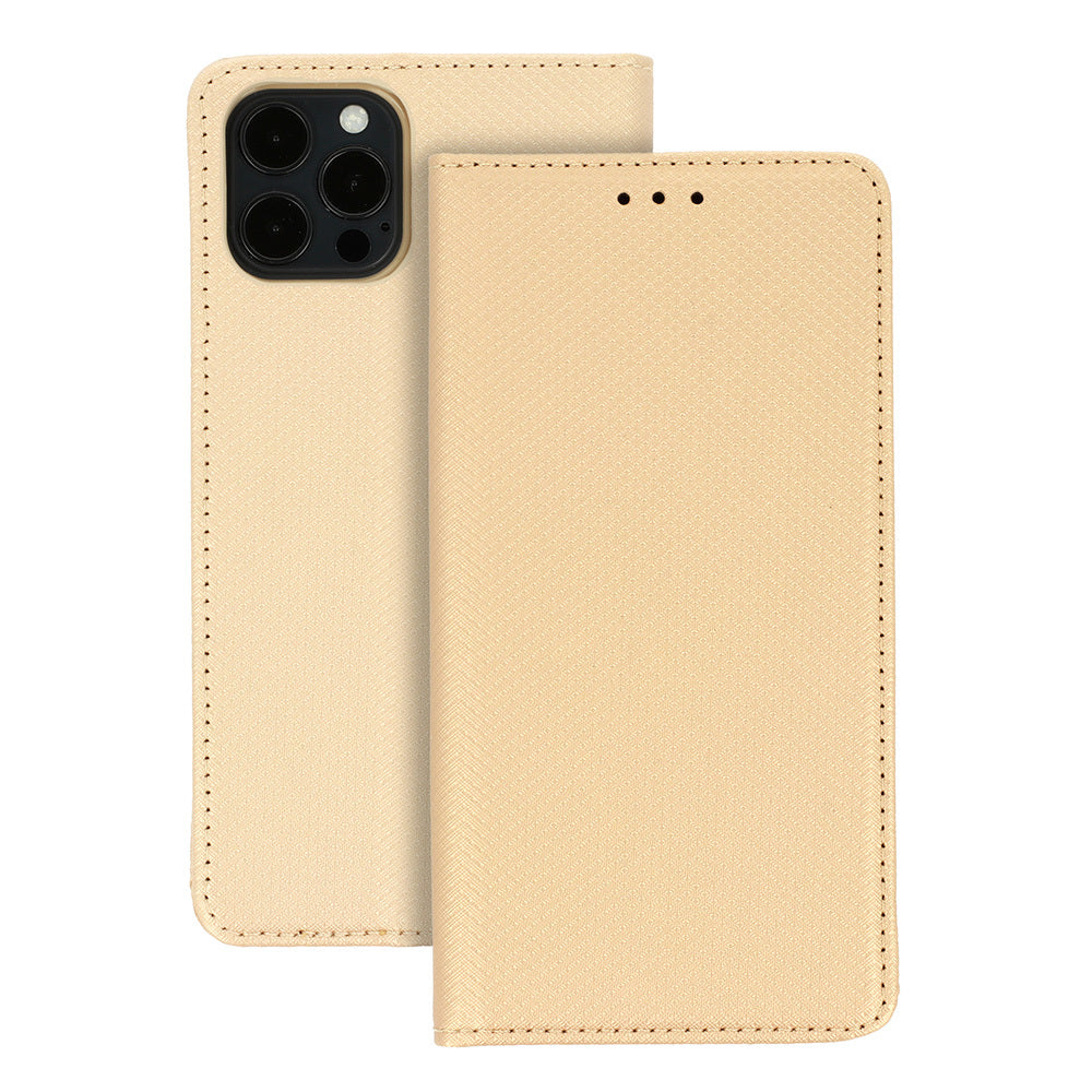 Husa Smart Book Magnet pentru iPhone 13 Mini Auriu