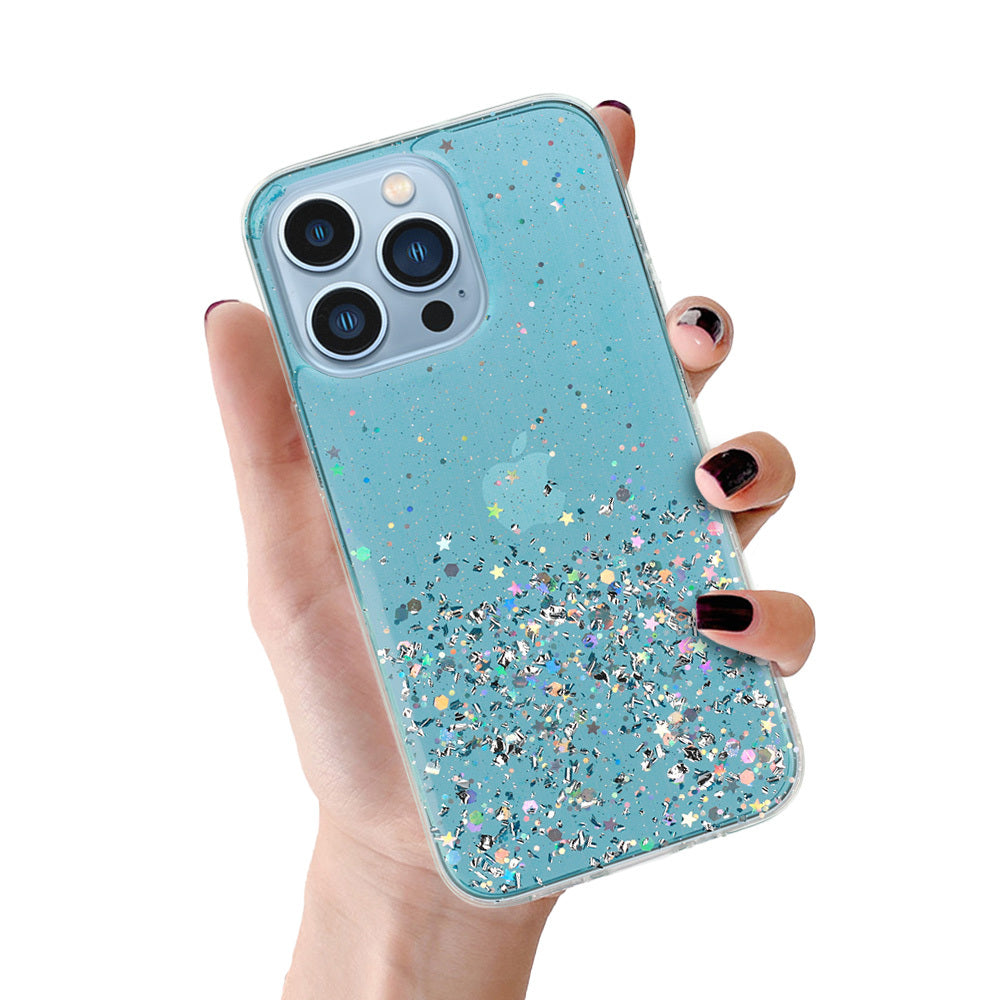 Husa Brilliant Transparent pentru iPhone 13 Pro Albastru