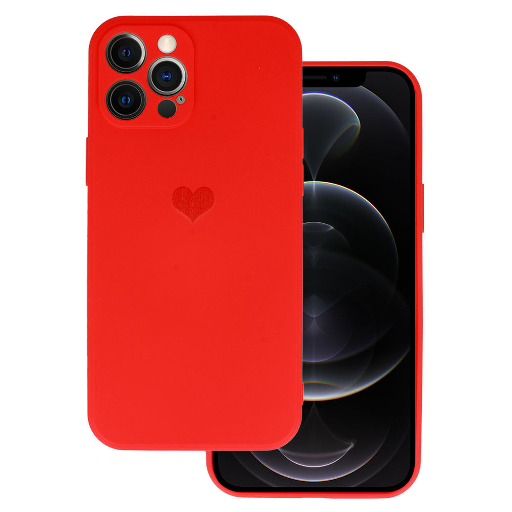 Husa Vennus Silicone Heart pentru iPhone 11 Pro Design 1 Rosu