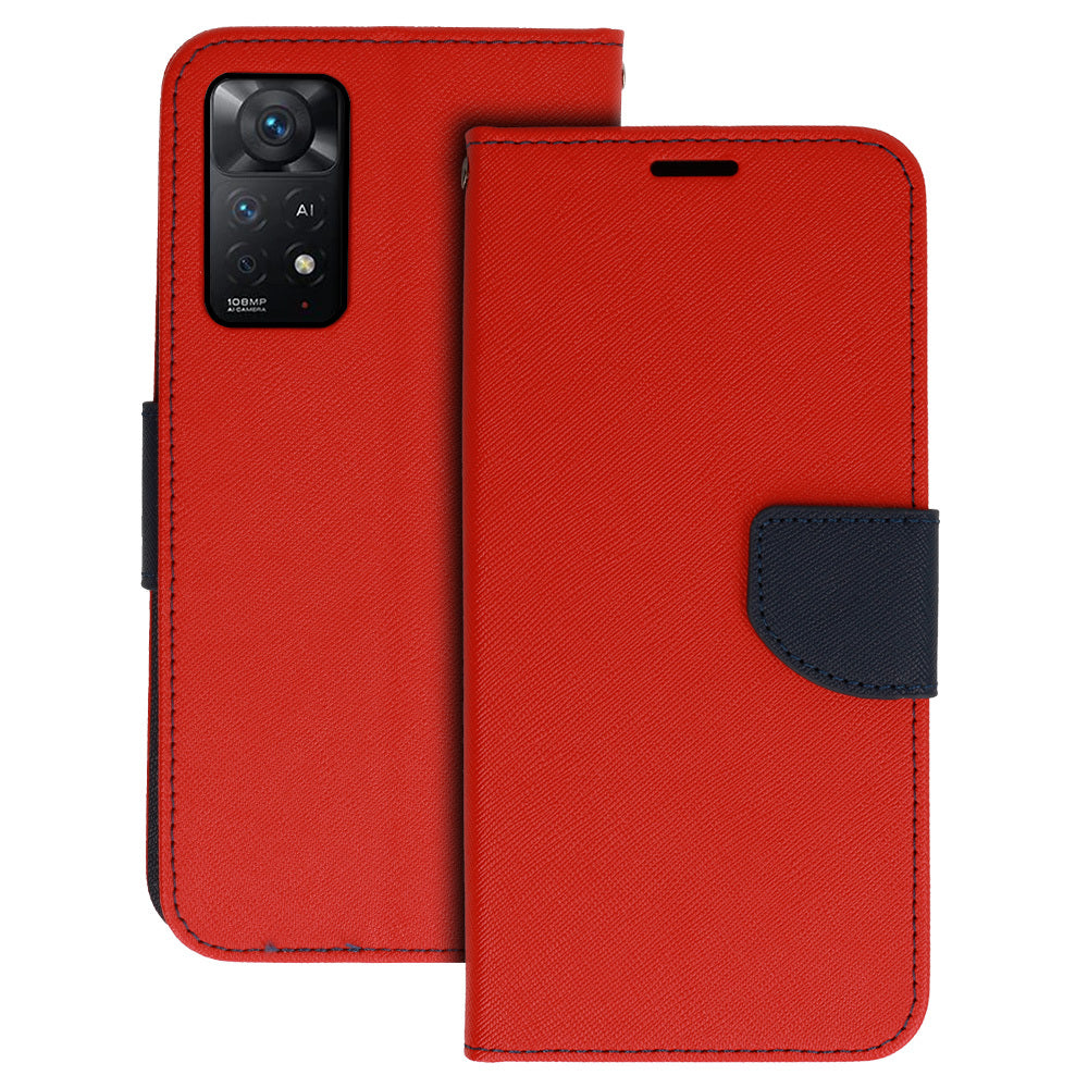 Husa Fancy pentru Xiaomi Redmi Note 11 5G/Note 11S 5G/Poco M4 Pro 5G Rosu-navy