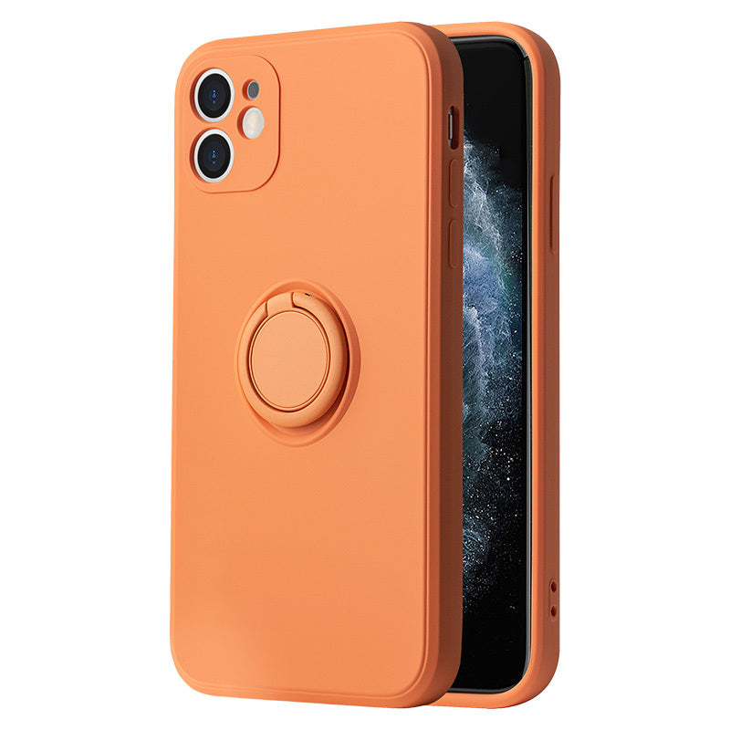 Husa Vennus Silicone Ring pentru iPhone 13 Pro Portocaliu