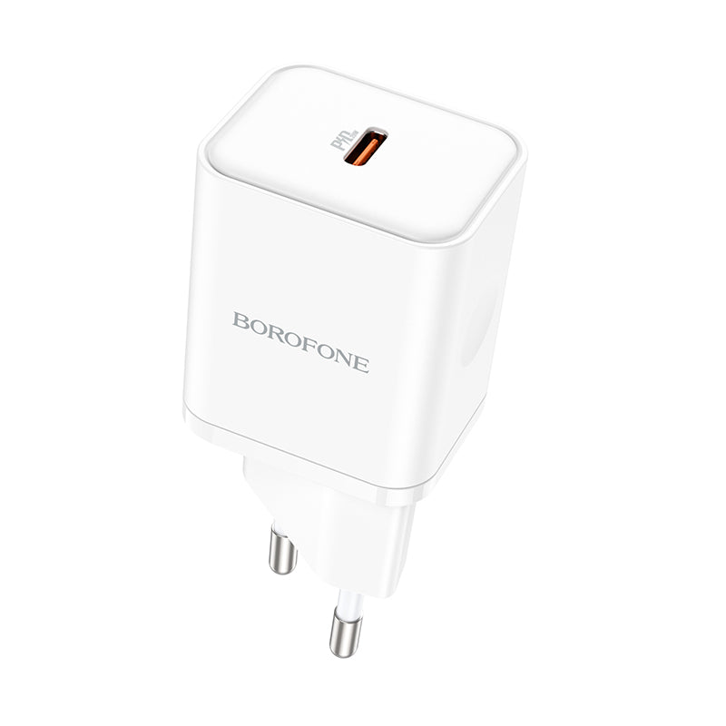 Incarcator priza Borofone BN6 Field - Type C - QC 3.0 PD 20W Alb