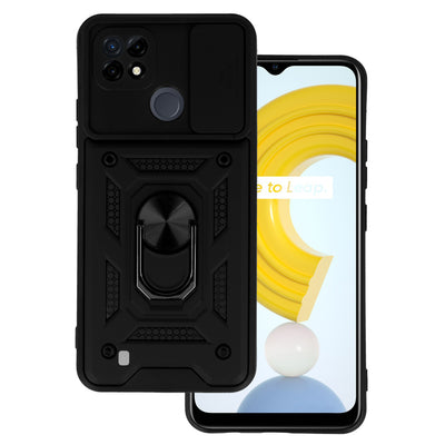 Husa Slide Camera Armor pentru Realme C21 Negru