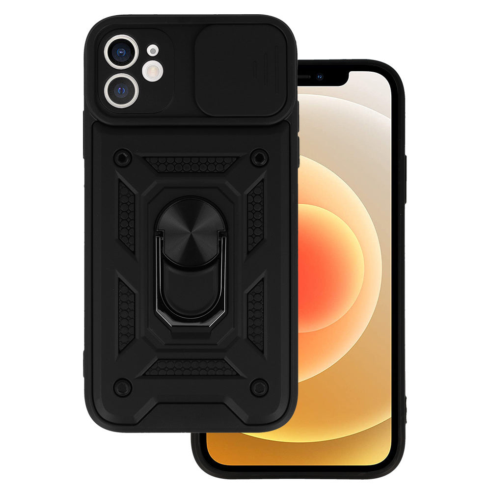 Husa Slide Camera Armor pentru iPhone 12 Negru