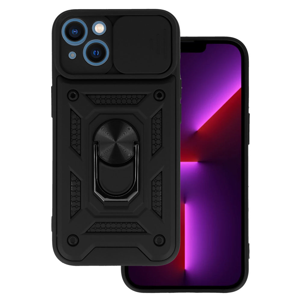 Husa Slide Camera Armor pentru iPhone 13 Negru