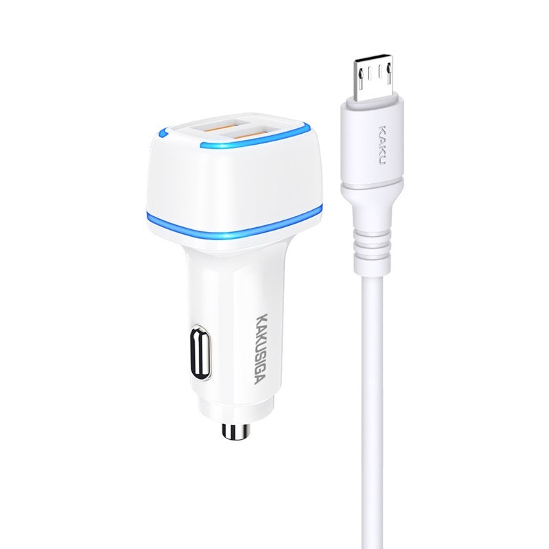 Incarcator auto Kaku Shengyu - 2xUSB - 2,8A cu USB To Micro USB Alb
