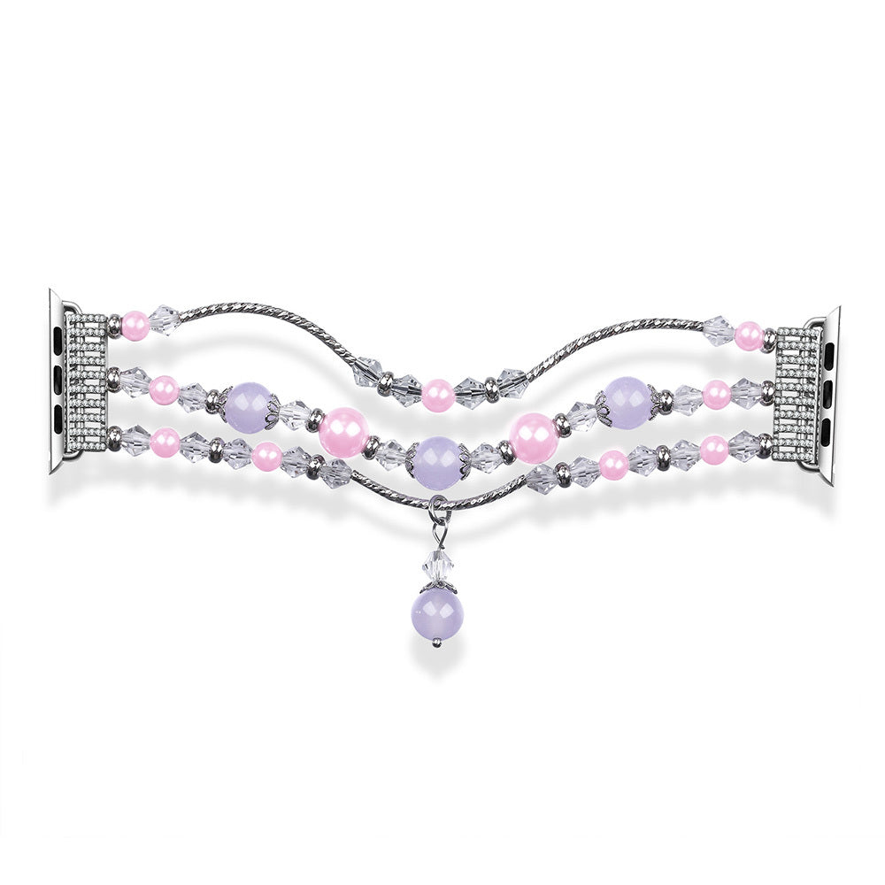 Curea Bracelet Loop pentru Apple Watch 38/40/41 Design 4 Argintiu-Mov