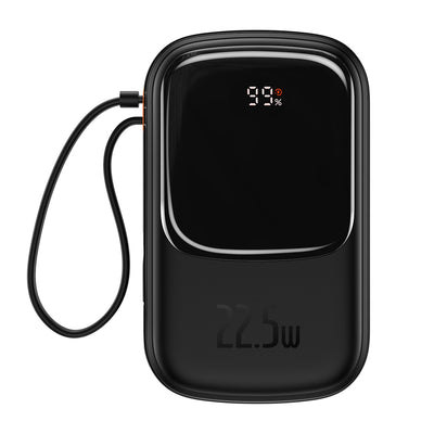 Cablu Baseus Acumulator extern 20000mAh Qpow Pro - USB + Type C - PD 22,5W cu Type C Negru