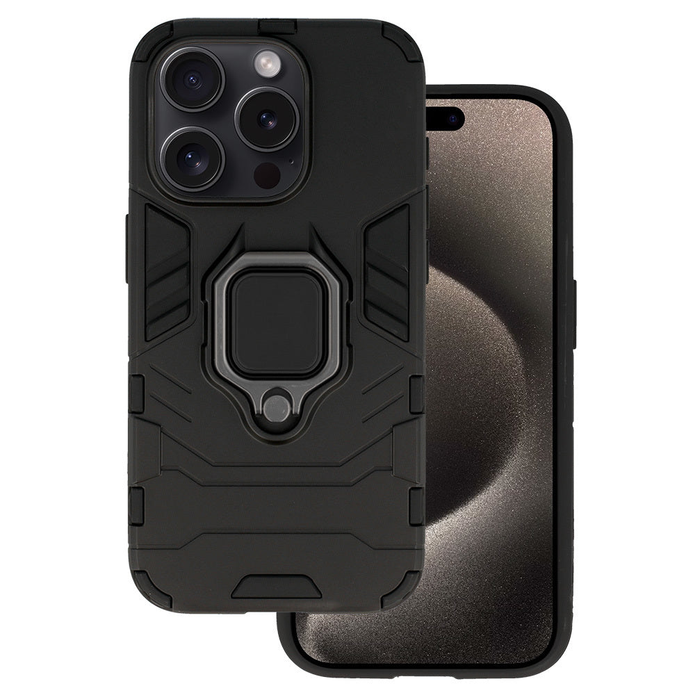 Husa Ring Armor pentru iPhone 15 Pro Negru