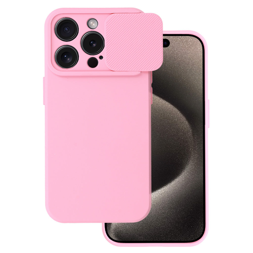 Husa Camshield Soft pentru iPhone 15 Pro Roz deschis