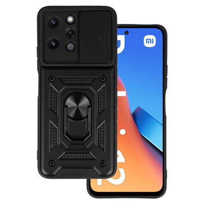 Husa Slide Camera Armor pentru Xiaomi Redmi 12 Negru