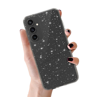 Husa Crystal Glitter pentru Samsung Galaxy S23 FE Argintiu