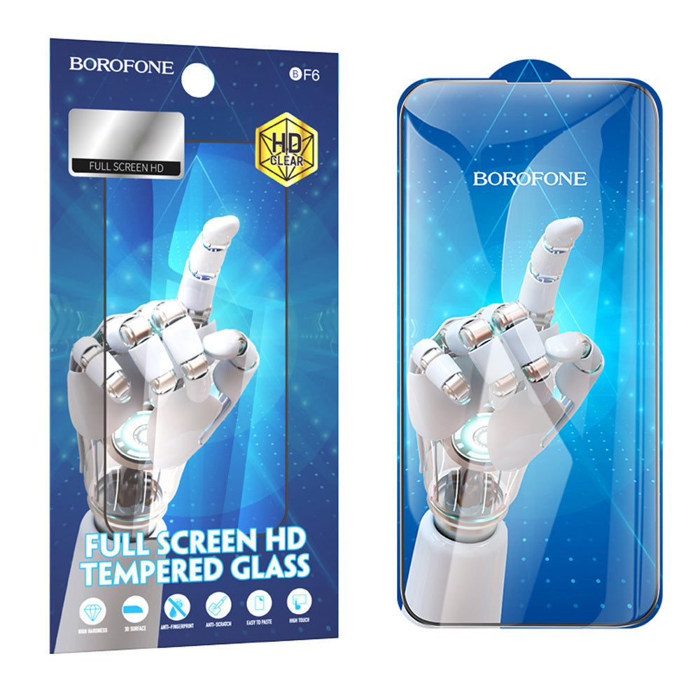 Folie Borofone sticla BF6 Diamond Armor ecran complet HD pentru iPhone 15 Plus/16 Plus - 10 Pieces