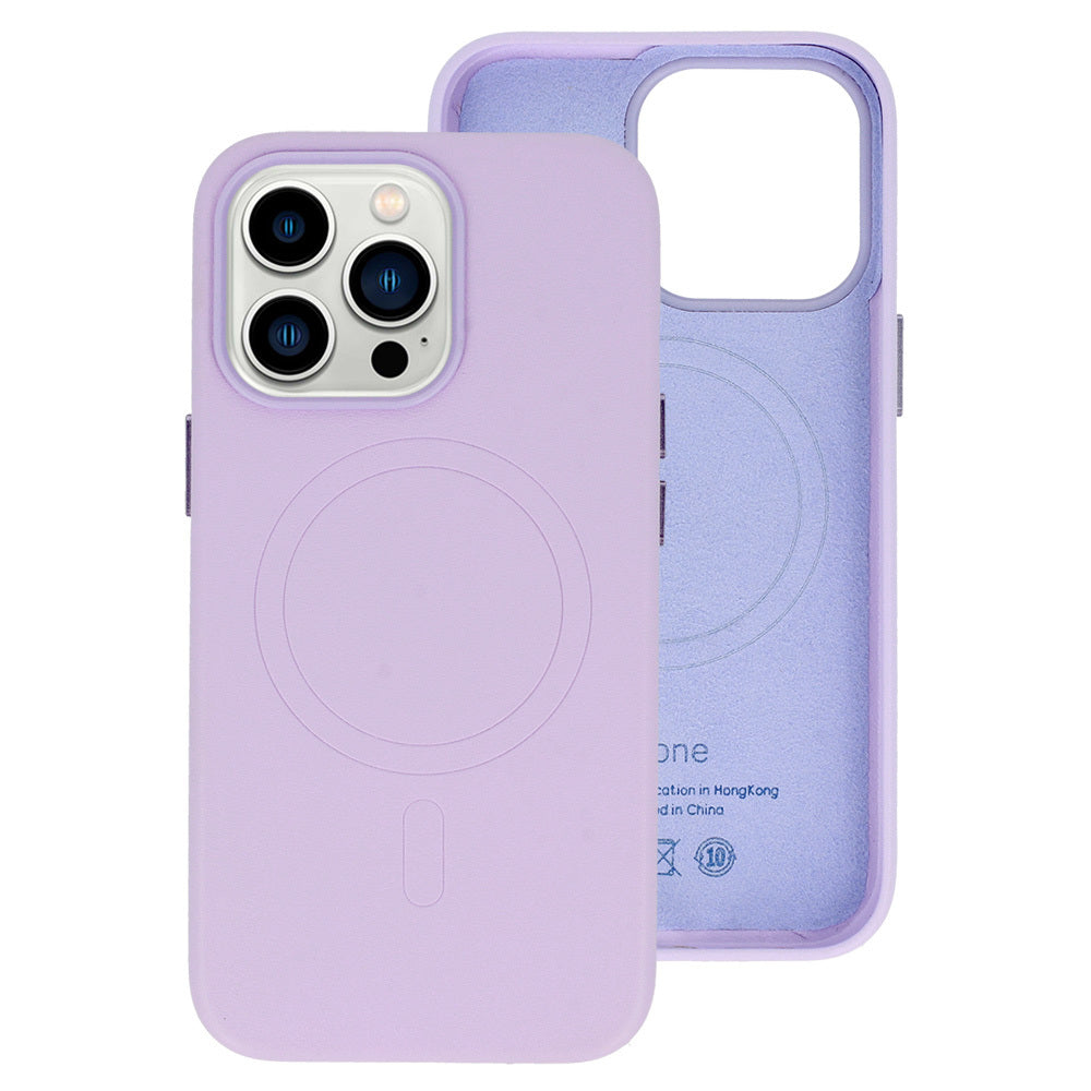 Husa Magsafe piele iPhone 15 Plus Mov