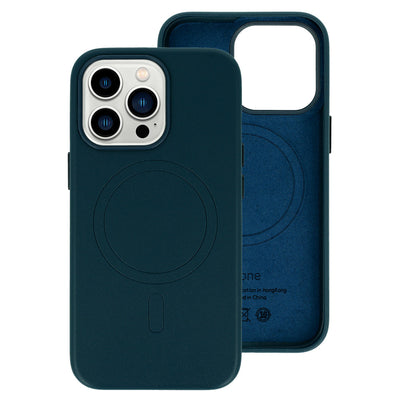 Husa Magsafe piele iPhone 15 Plus Navy