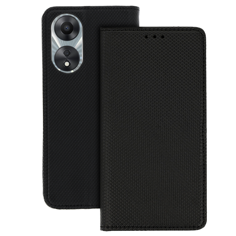 Husa Smart Book Magnet pentru Oppo A58 4G Negru