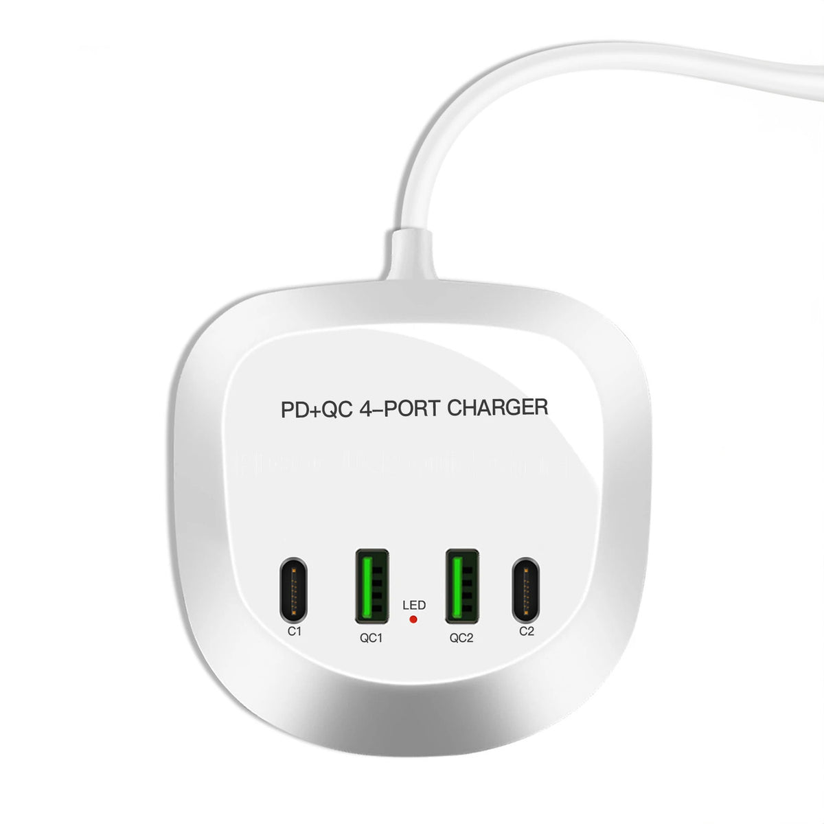 Incarcator Travel T3P+ - 2xType C + 2xUSB - QC + PD 40W Alb