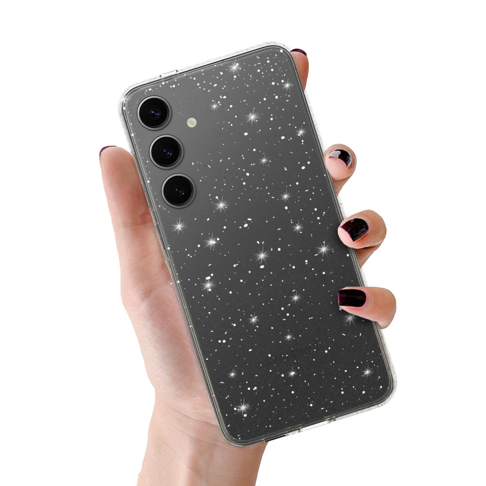 Husa Crystal Glitter pentru Samsung Galaxy A15 4G/5G Argintiu