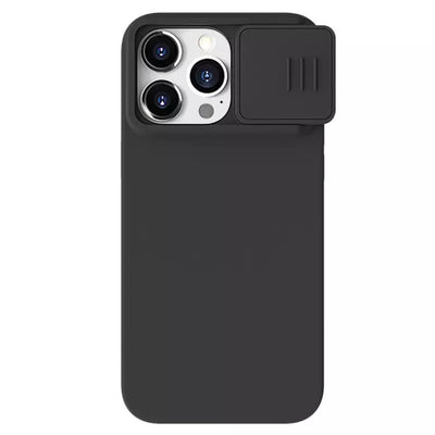 Husa Nillkin Camshield Silky Silicone pentru iPhone 15 Plus Negru