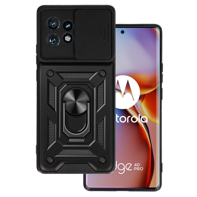 Husa Slide Camera Armor pentru Motorola Edge 40 Pro 5G Negru
