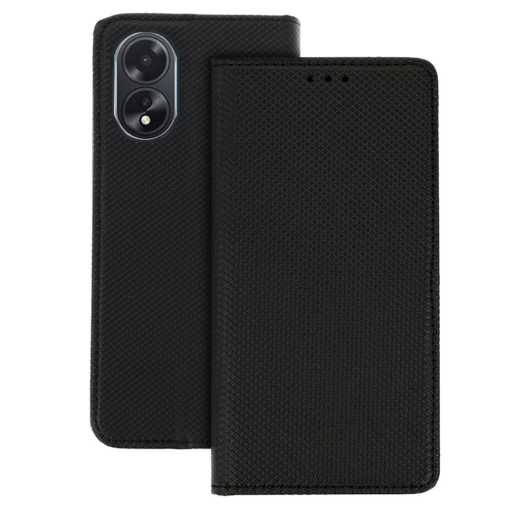 Husa Smart Book Magnet pentru Oppo A18 Negru