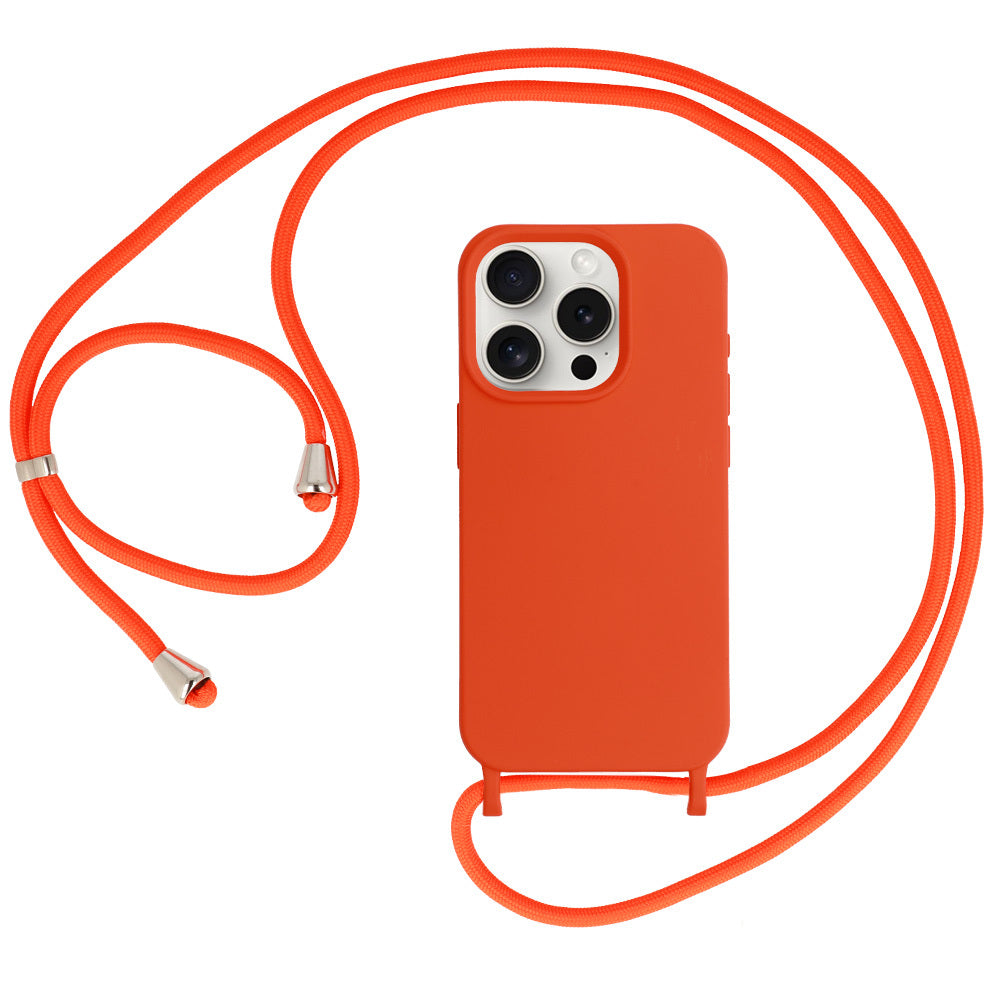 Husa Curea Silicone pentru iPhone 15 Plus Design 1 Portocaliu