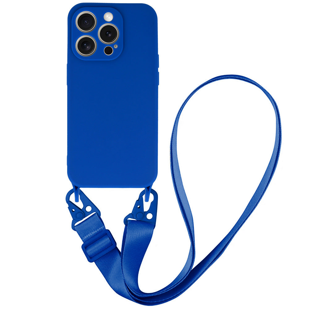 Husa Curea Silicone pentru iPhone 15 Plus Design 2 Albastru