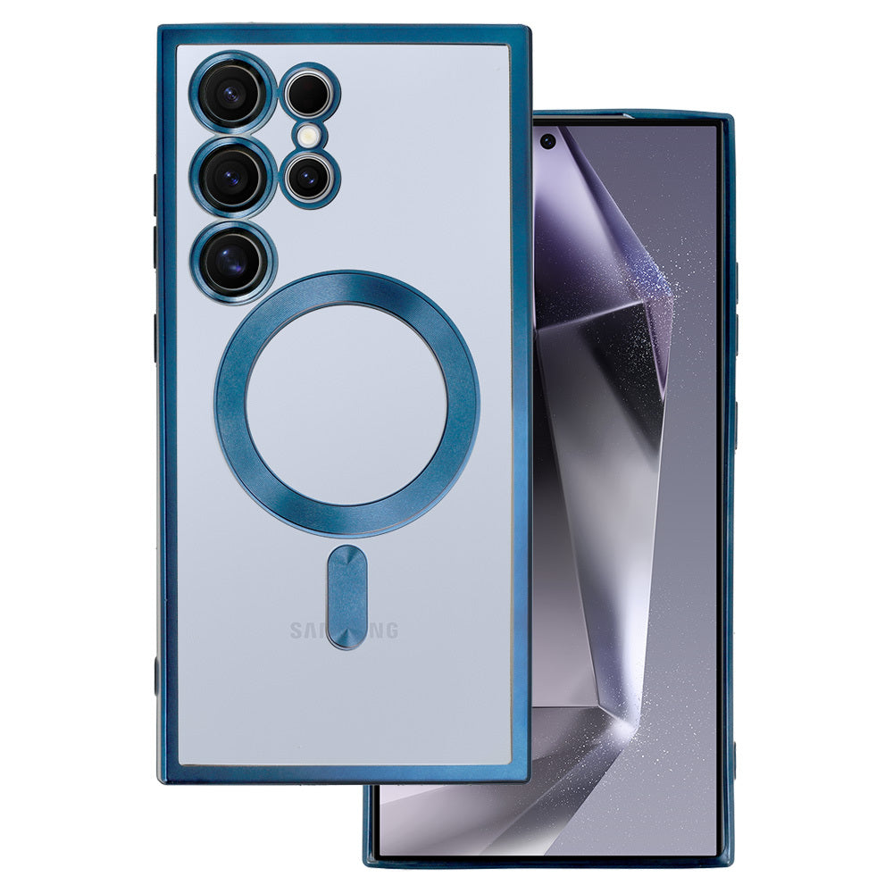 Husa Metallic Magsafe pentru Samsung Galaxy S24 Albastru